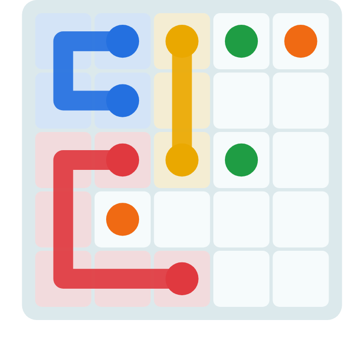 The same board mid-solve with three pipes drawn